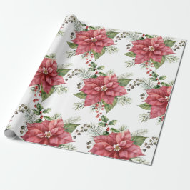 Poinsettia Wrapping Papper Presentpapper