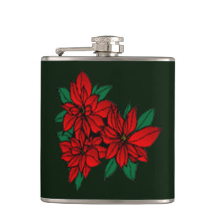 Poinsettias Flask Fickplunta