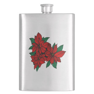 Poinsettias Flask Fickplunta