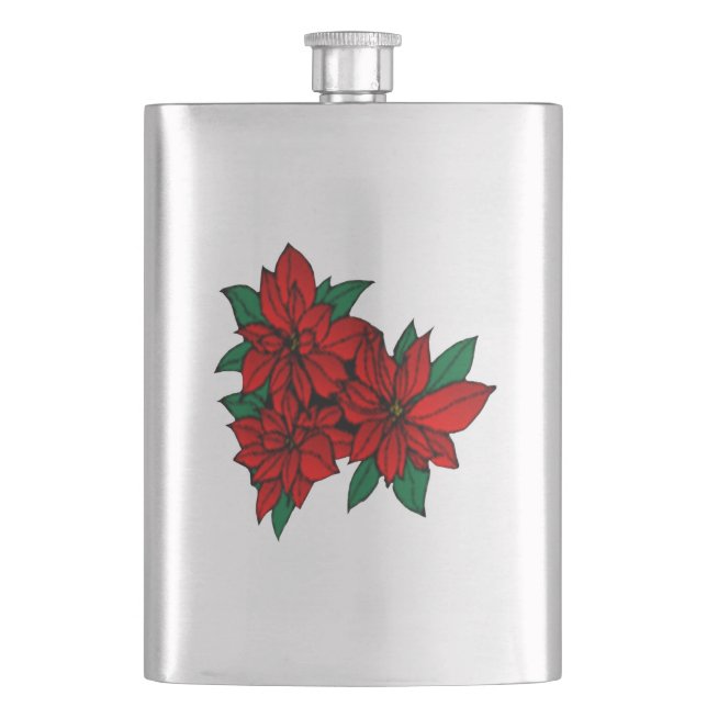 Poinsettias Flask Fickplunta (Framsidan)