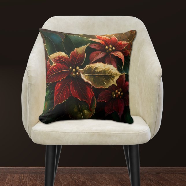 Poinsettias-Helgdag Kudde (Skapare uppladdad)