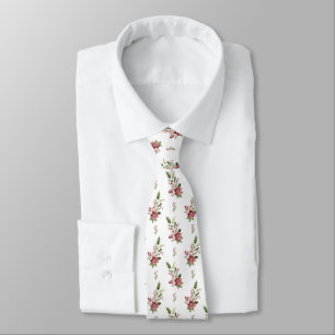 Poinsettias & Holly & Berries Tie Slips