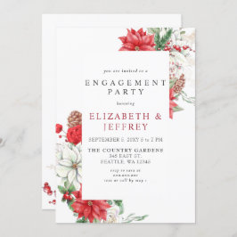 Poinsettias Holly-Förlovningsfesten Inbjudningar