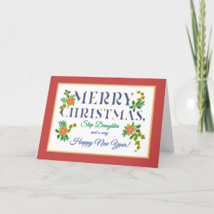 Poinsettias Holly Ivy Julkort Kort