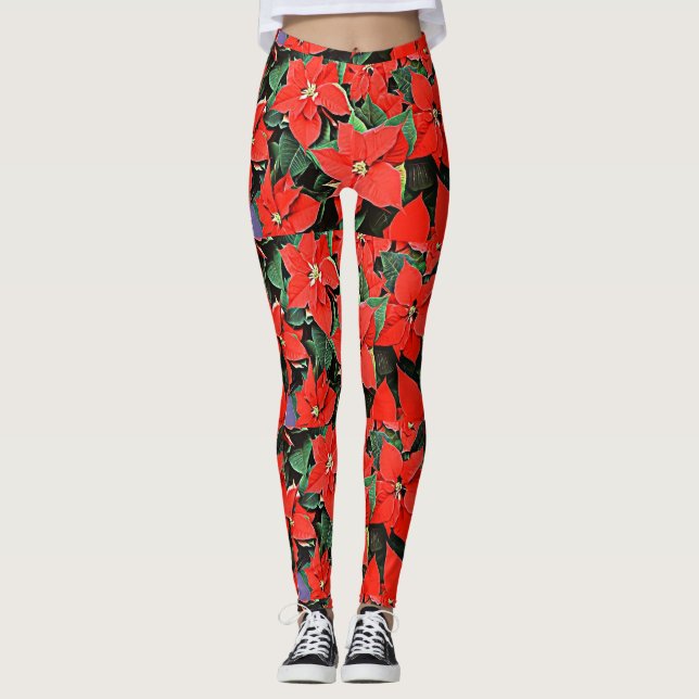 Poinsettias Leggings (Framsida)