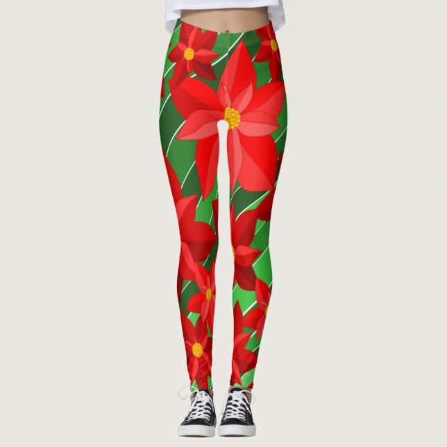 Poinsettias Leggings (Framsida)