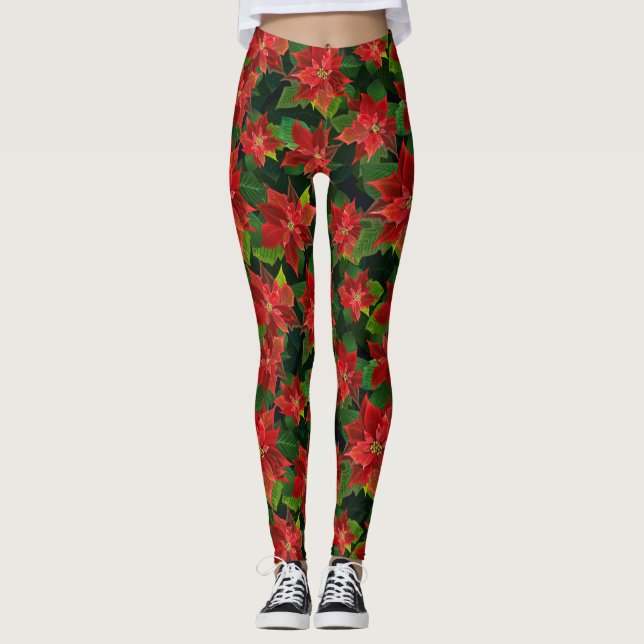 Poinsettias Leggings (Framsida)