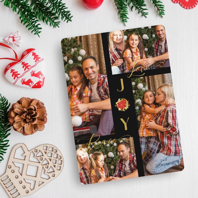 Poinsettias Modern 4 Photos Collage jul (Skapare uppladdad)