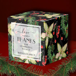 Poinsettias och Berries om svart jul Presentaskar