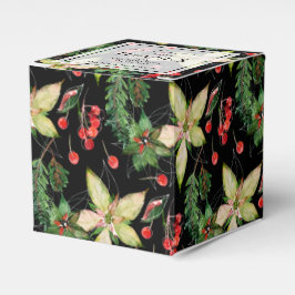 Poinsettias och Berries om svart jul Presentaskar