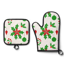 Poinsettias och Hollies in White