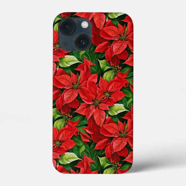 Poinsettias och Holly Lövs (Baksida)