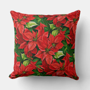 Poinsettias och Holly Lövs Kudde