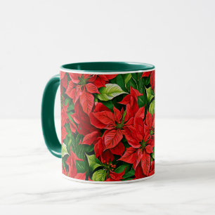 Poinsettias och Holly Lövs Mugg