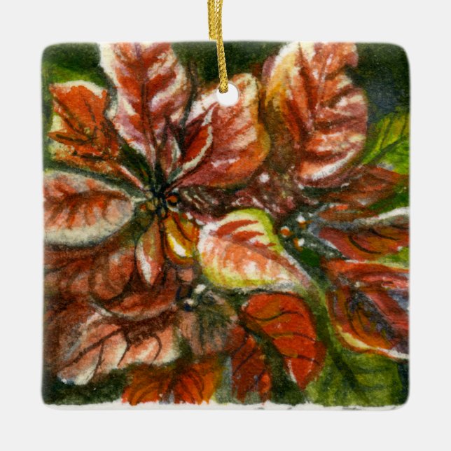 "Poinsettias" Ornament (Framsida)