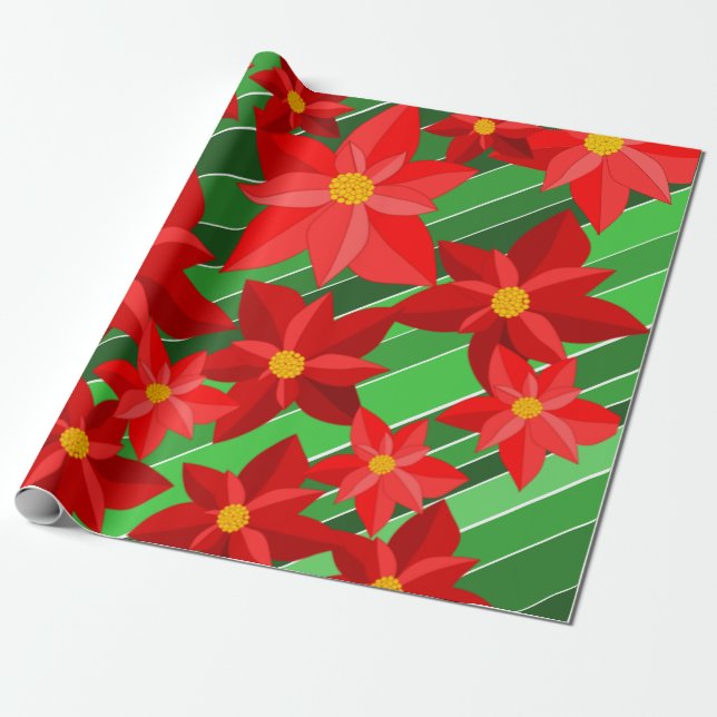 Poinsettias Presentpapper (Utrullad)