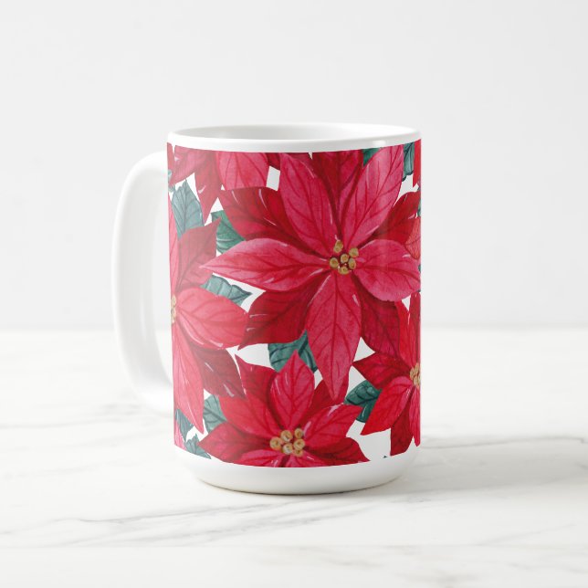 Poinsettias Winter Shelter Kaffemugg (Framsida vänster)