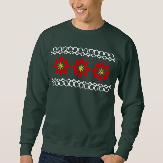 Poinsettior Lång Ärmad Tröja (Framsida)