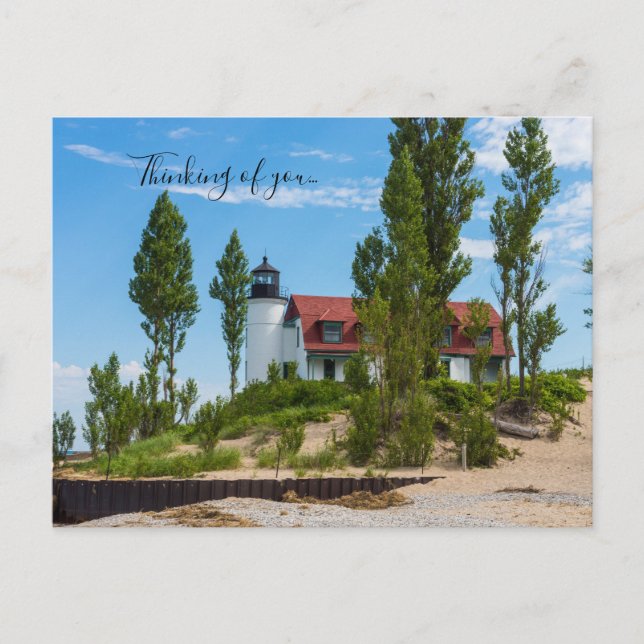 Point Betsie fyr Tänker på dig Vykort (Framsida)