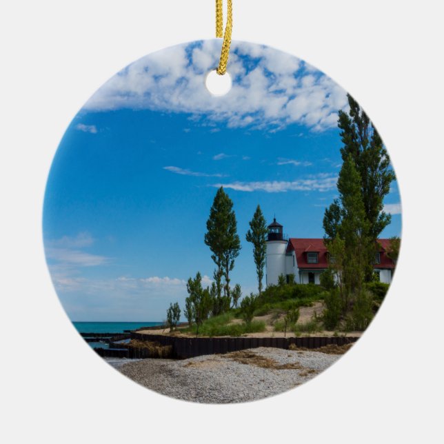 Point Betsie Light Julgransprydnad Keramik (Framsidan)