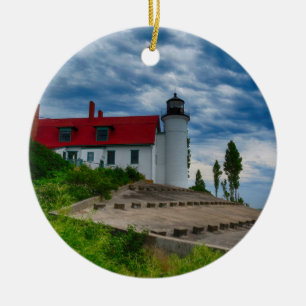 Point Betsie Lighthouse Julgransprydnad Keramik