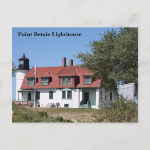 Point Betsie Lighthouse Sjö Michigan-vykort Vykort
