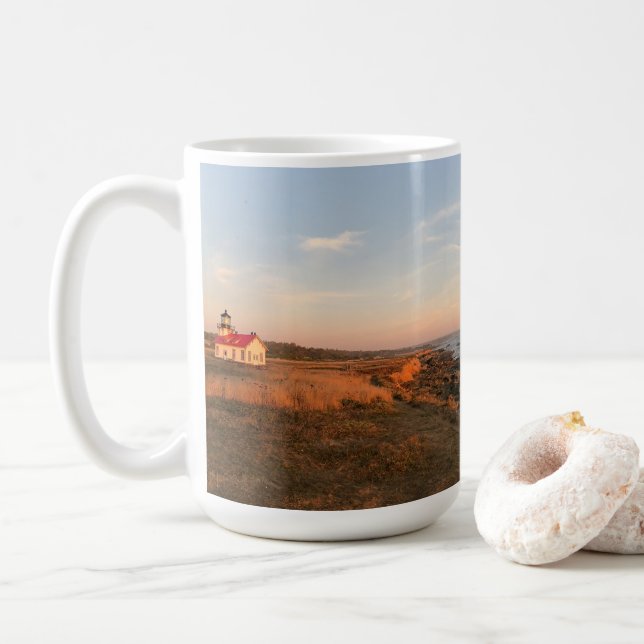 Point Cabrillo Lighthouse Sunset Mendocino Photo Kaffemugg (Med munk)