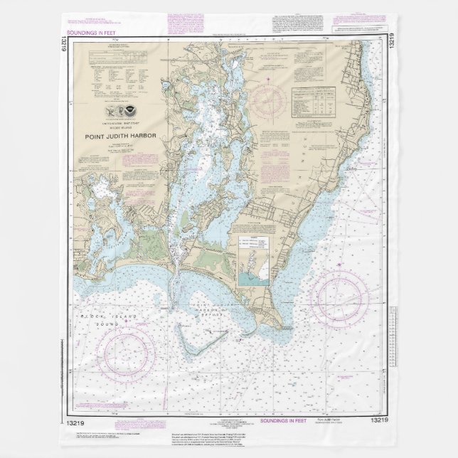 Point Judith Harbour Nautical Chart 13219 Fleecefilt (Framsidan)