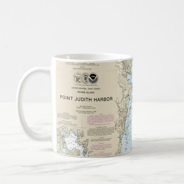 Point Judith Harbour Nautical Chart 13219 Kaffemugg (Vänster)