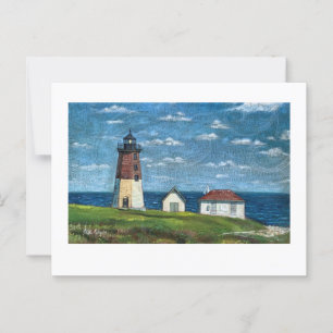 Point Judith Lighthouse i Narragansett, RI 7x5 Vykort