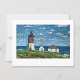 Point Judith Lighthouse i Narragansett, RI 7x5 Vykort