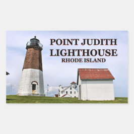 Point Judith Lighthouse, Rhode island Stickers Rektangulärt Klistermärke