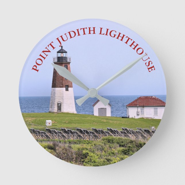 Point Judith Lighthouse, Rhode island Wall Clock Rund Klocka (Framsida)