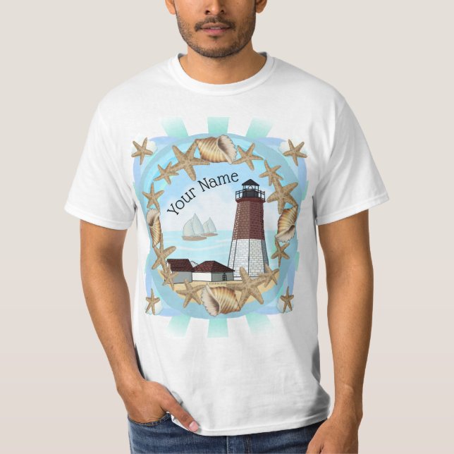 Point Judith Lighthouse t-shirt (Framsida)