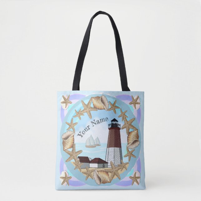 Point Judith Lighthouse tote bag Tygkasse (Framsida)