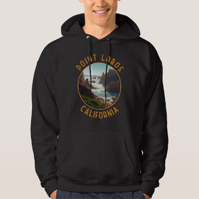 Point Lobos California Distress Circle Hoodie (Framsida)