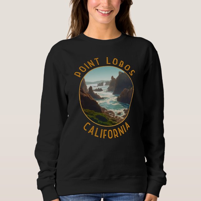 Point Lobos California Distress Circle T Shirt (Framsida)