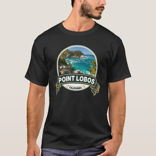 Point Lobos California Travel Badge T Shirt (Framsida)