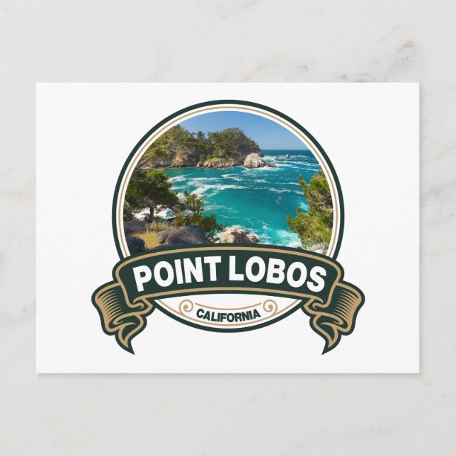 Point Lobos California Travel Badge Vykort (Framsida)