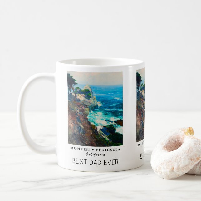 Point Lobos Montereyhalvön Kalifornien Bästa Pappa Kaffemugg (Med munk)