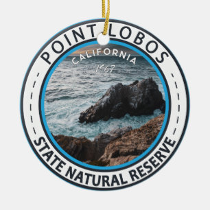 Point Lobos State Natural Reserve California Badge Julgransprydnad Keramik