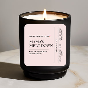 Point Mamma Melt Down   Funny Candle Fyrkantigt Klistermärke