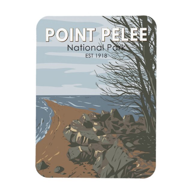Point Pelee National Park Travel Art Vintage Magnet (Vertikal)
