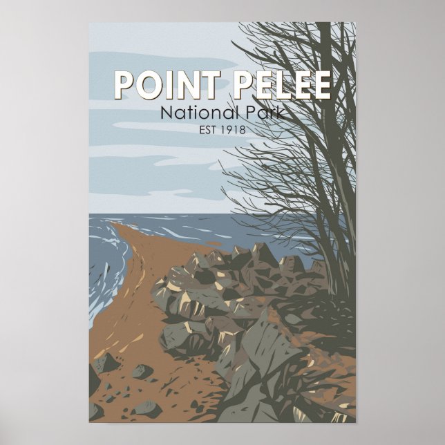 Point Pelee National Park Travel Art Vintage Poster (Framsidan)