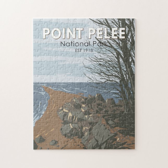 Point Pelee National Park Travel Art Vintage Pussel (Vertikal)