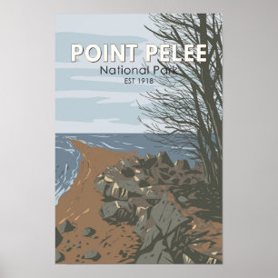 Point Pelee Nationalpark Researesa konst Vintage Poster