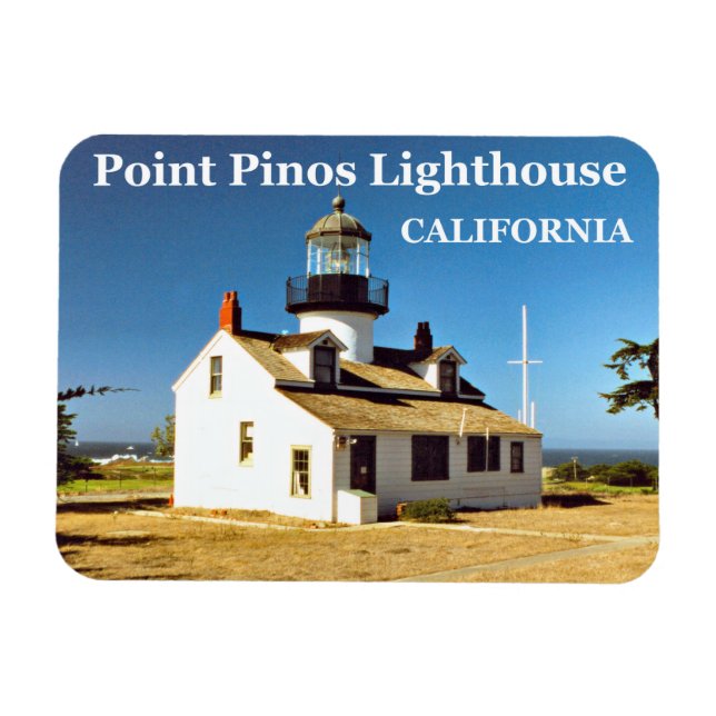 Point Pinos Lighthouse, California Photo Magnet (Horisontell)
