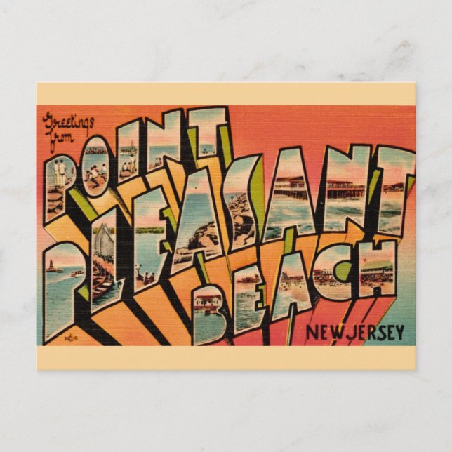Point Pleasant Beach NJ Hälsningar vykort (Framsida)