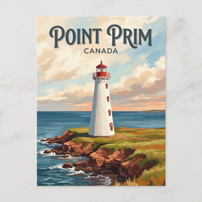 Point Prim fyr Kanada Vykort (Framsida)