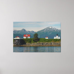 Point Retreat fyr i Juneau, Alaska Canvastryck